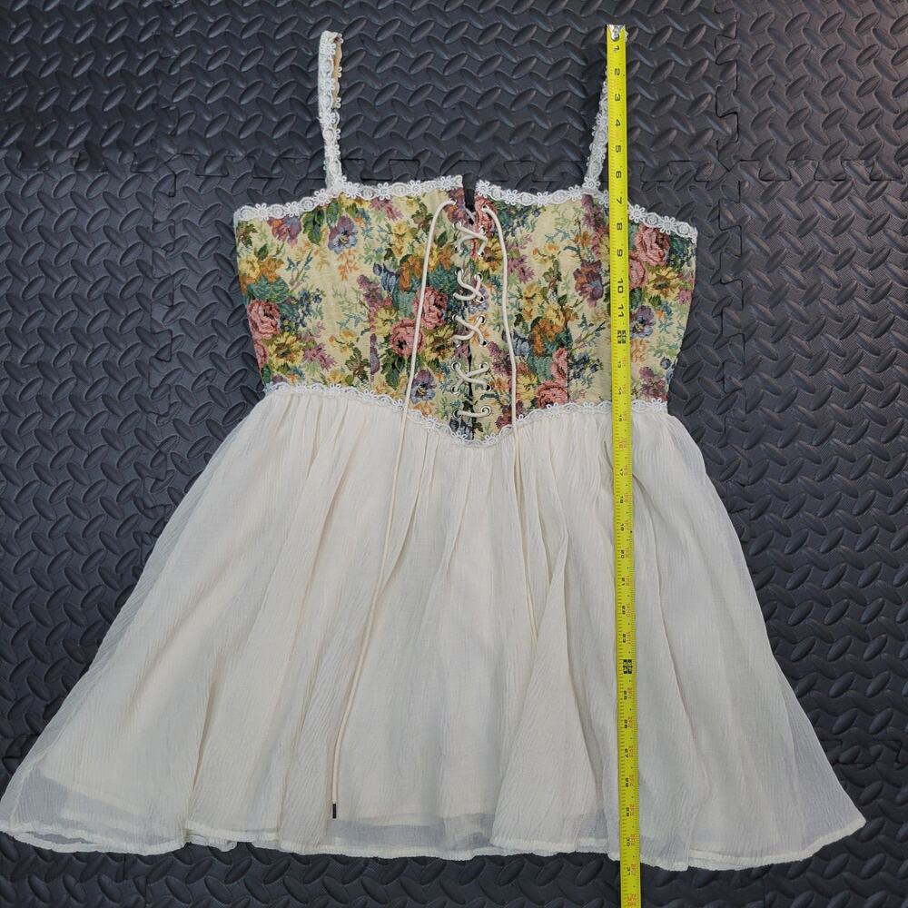 Cider Secret Garden Corset Mini Dress Flowy XL Cottagecore Fairycore Romantic - Picture 8 of 8